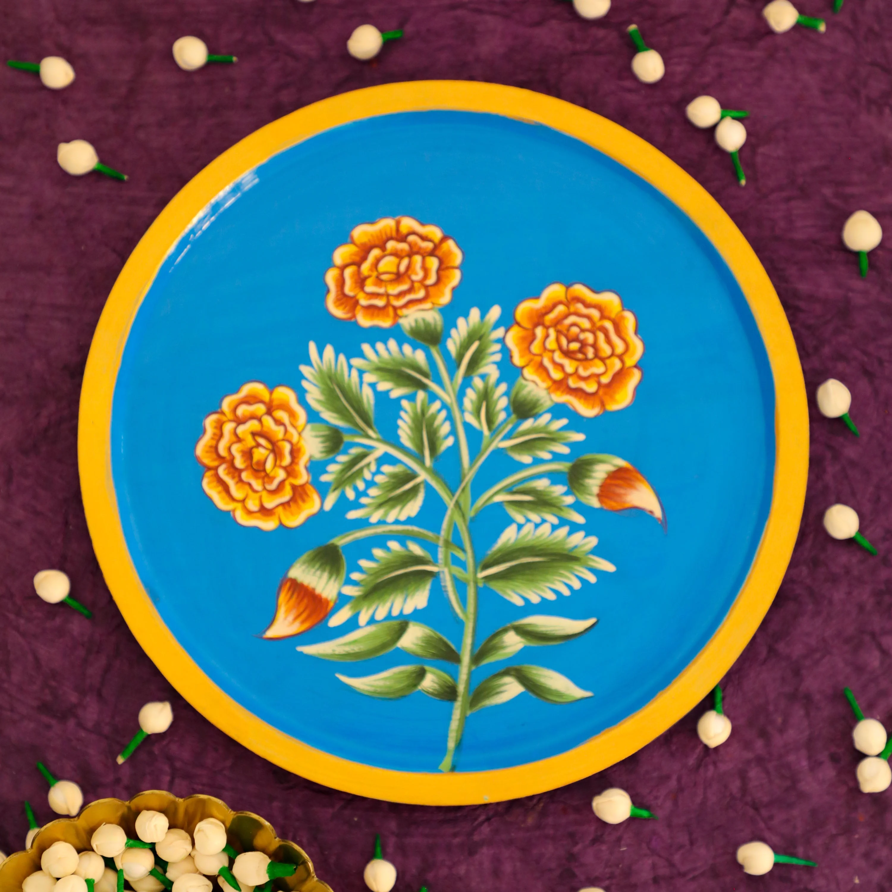 Floral Print Pichwai Plate