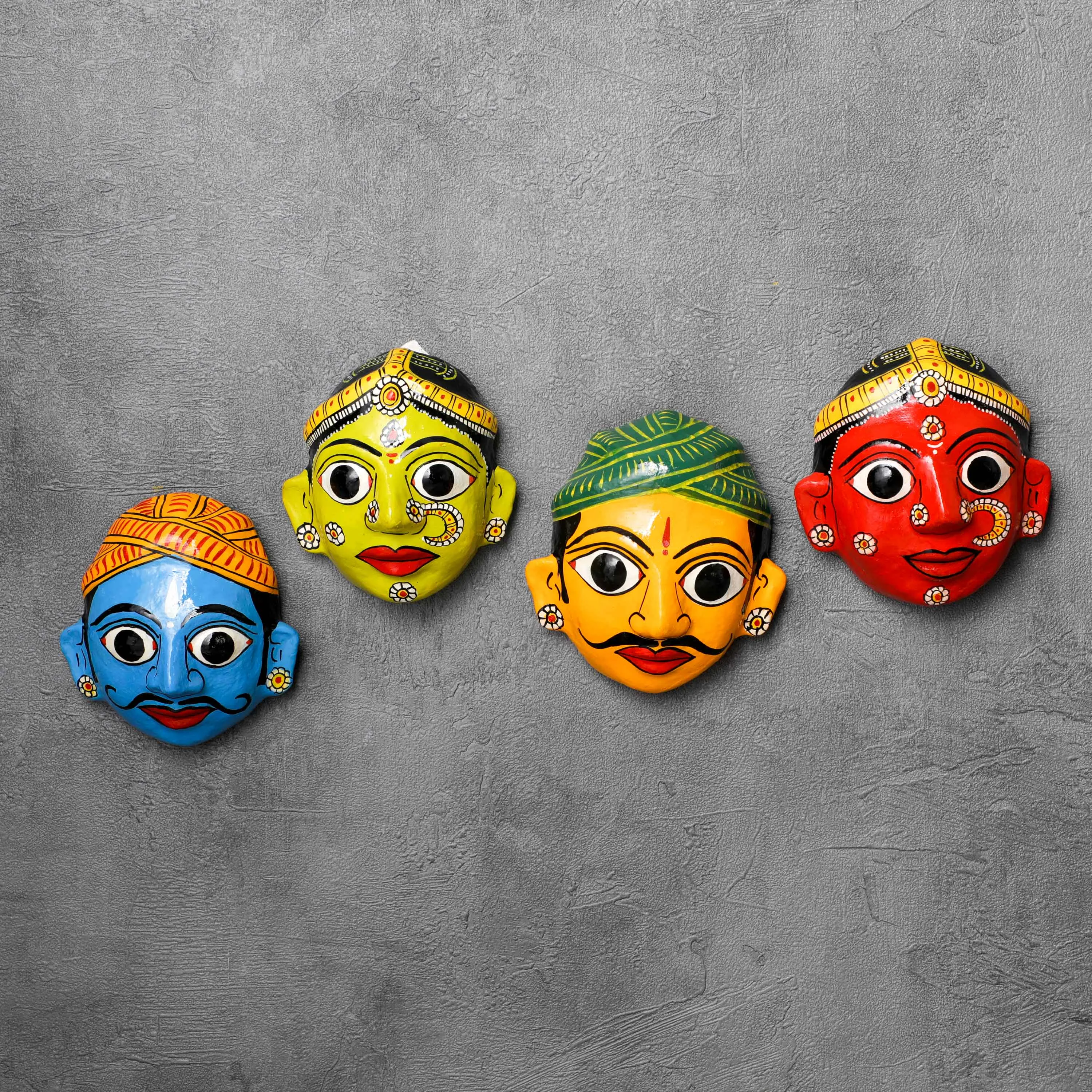 Cheriyal Mask Décor Set - Man and Woman