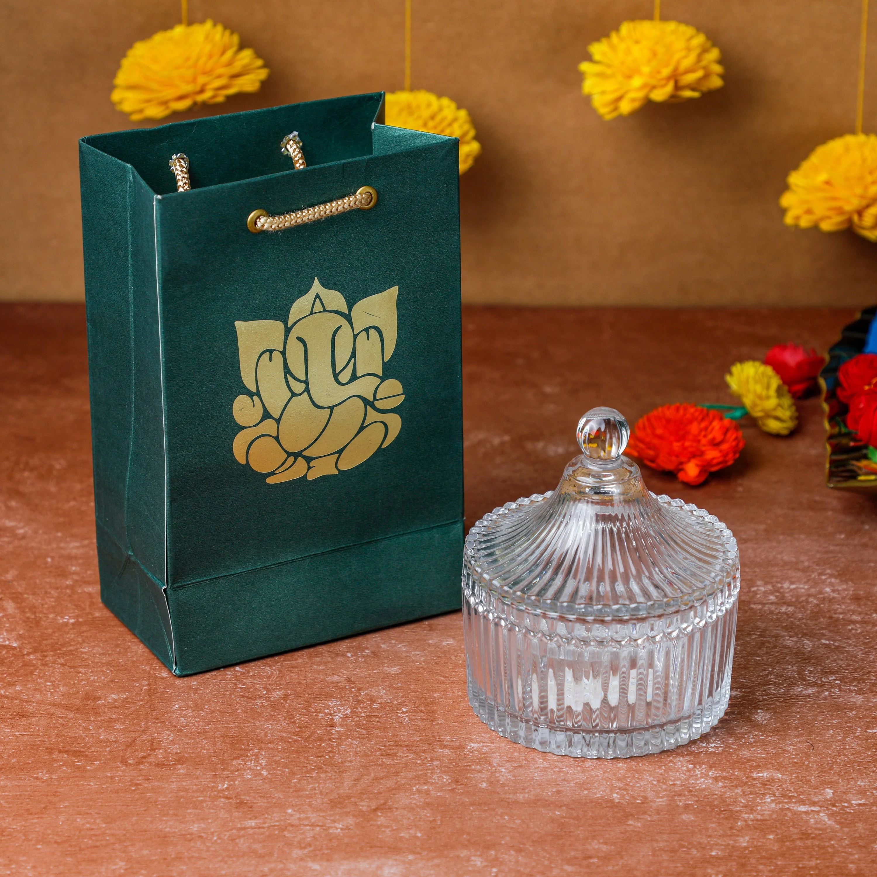 Gift Bag with Glass Bowl