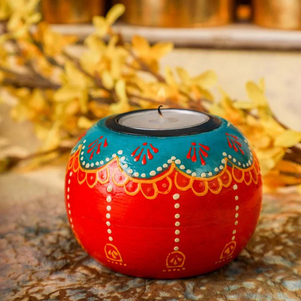 Tealight Holder - Red Henna