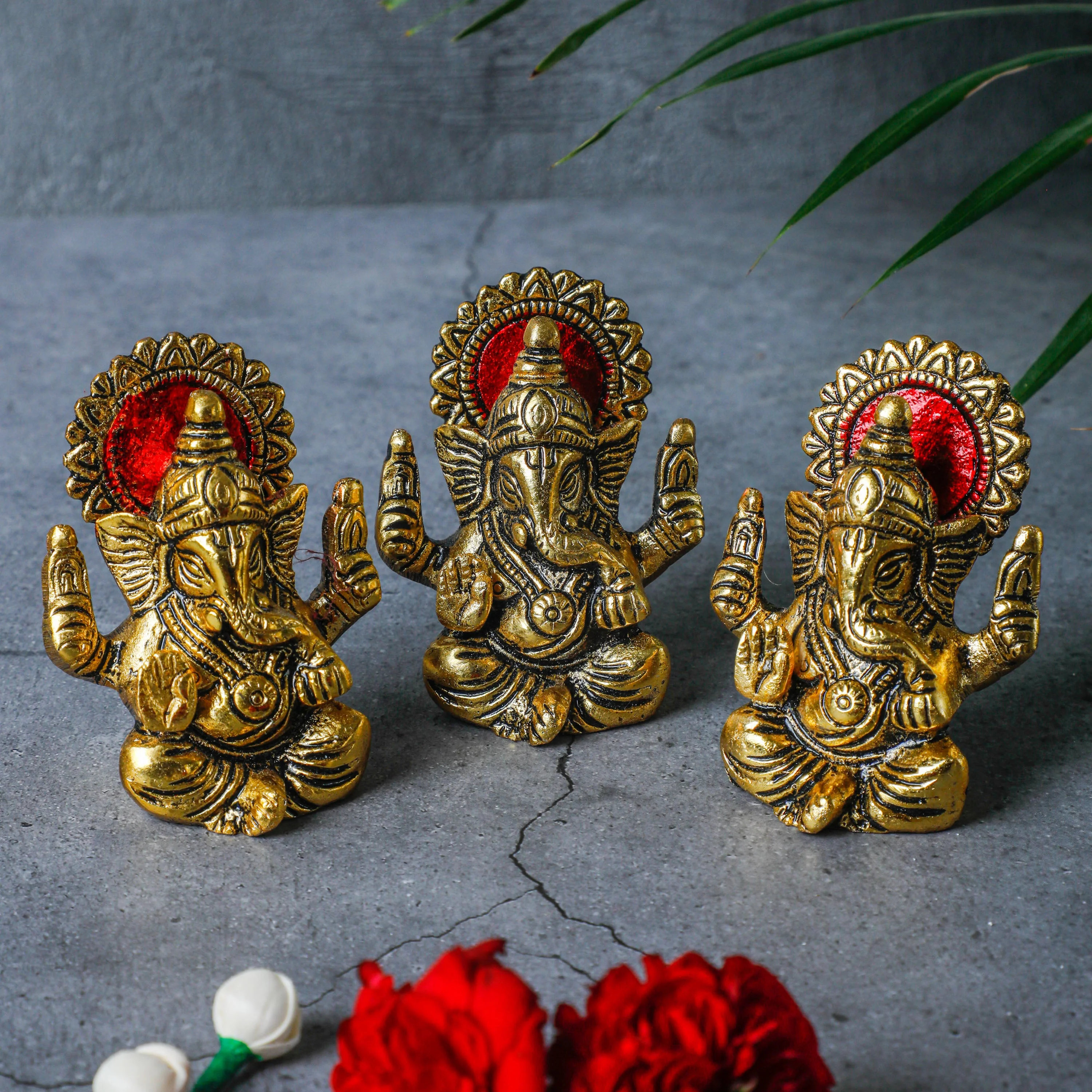 Brass Plated Ganesha Idol