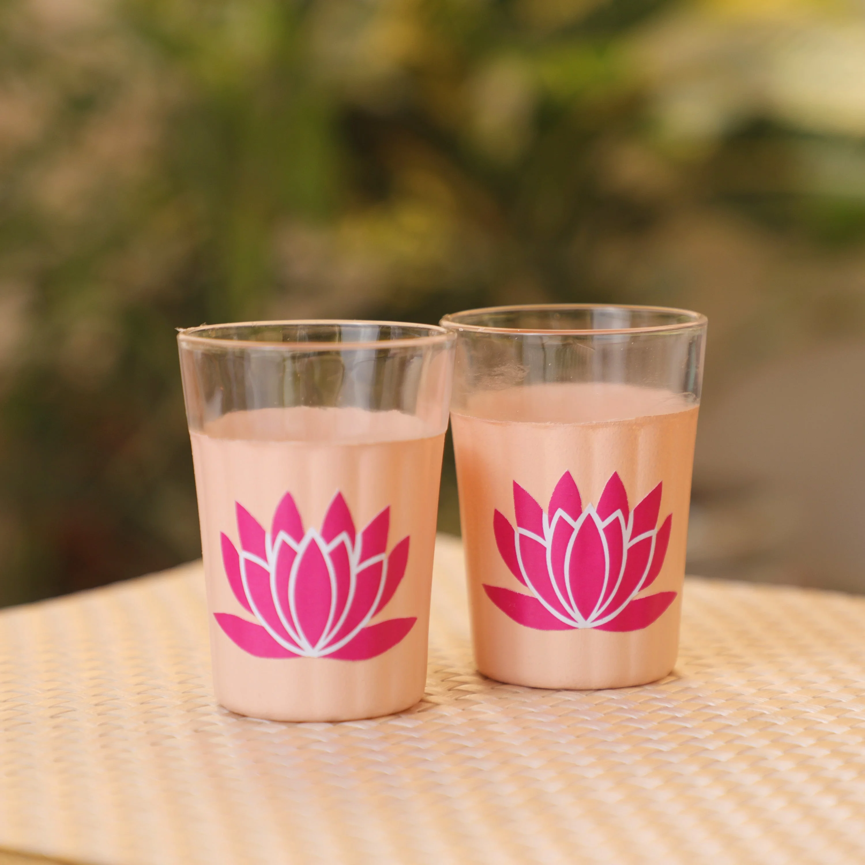 Cream with Pink Lotus