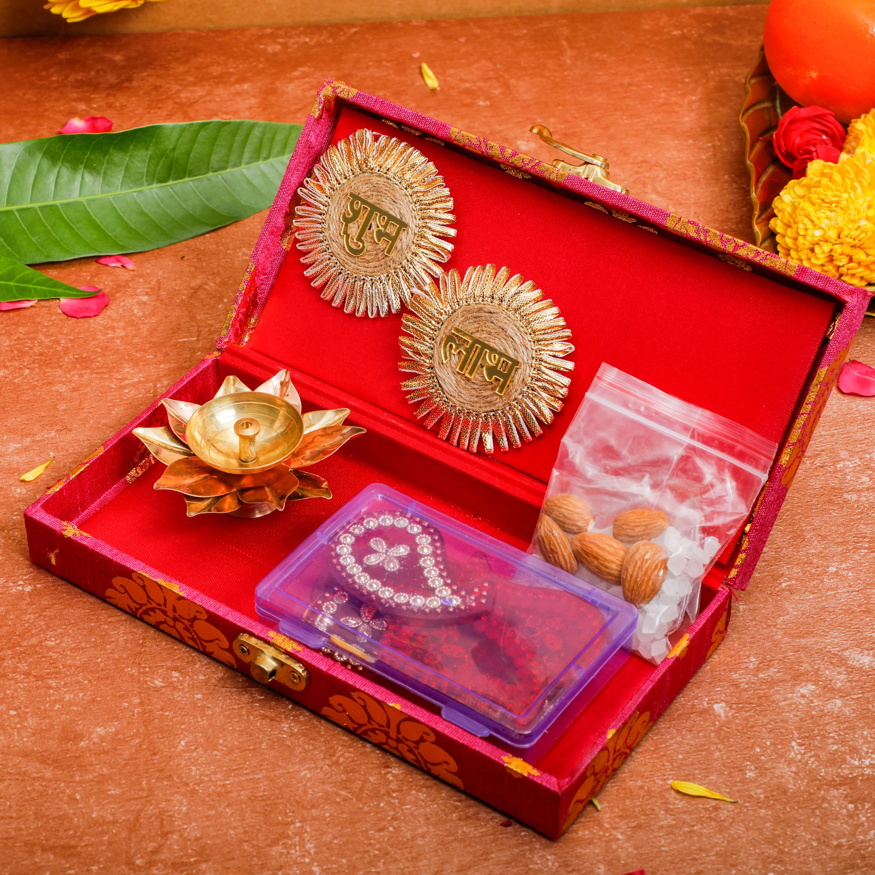 Motif Design Raw Silk Box + Shubh Labh 