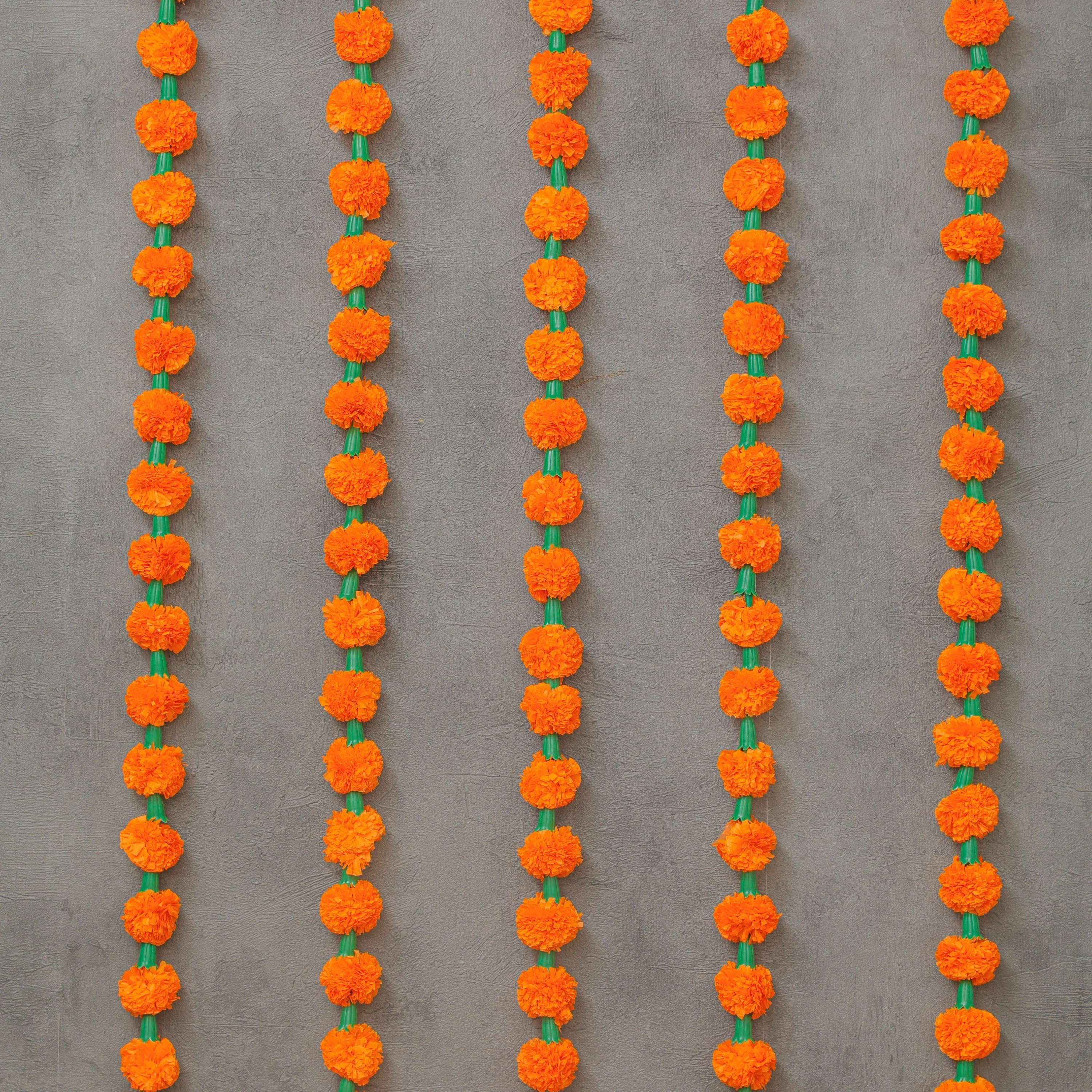 Orange Marigold Garland (6ft)