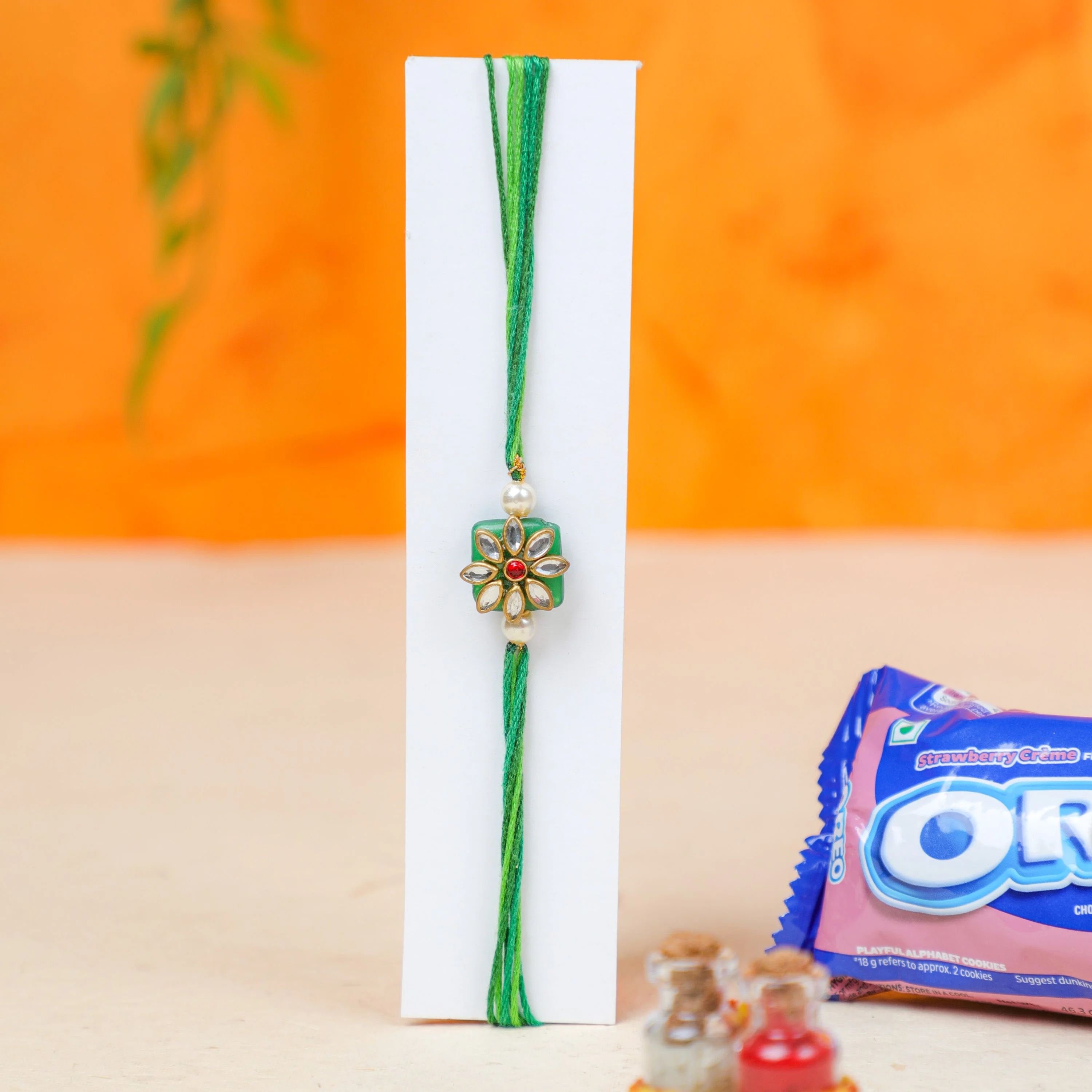 &bull; Oreo Cookies &bull; Roli Chawal &bull; 1 Kundan Rakhi