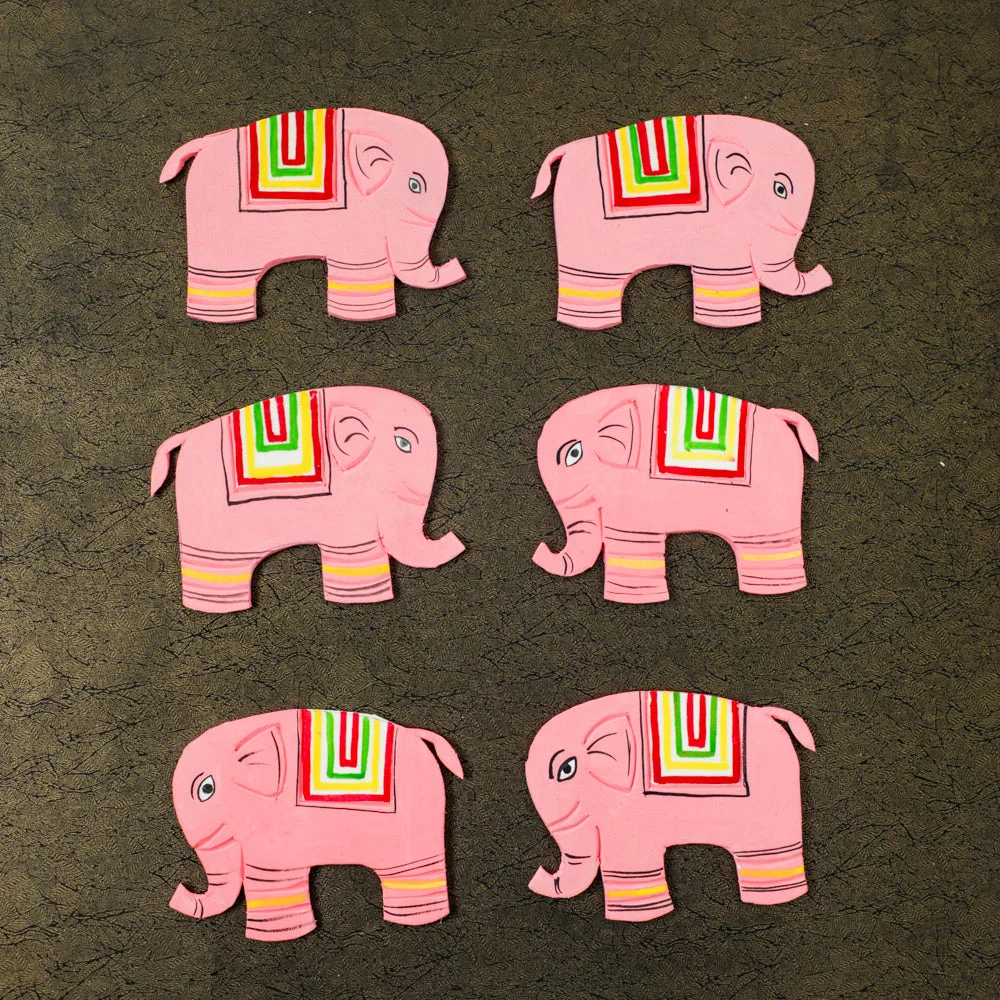 Foam Elephant Cutouts - Pink