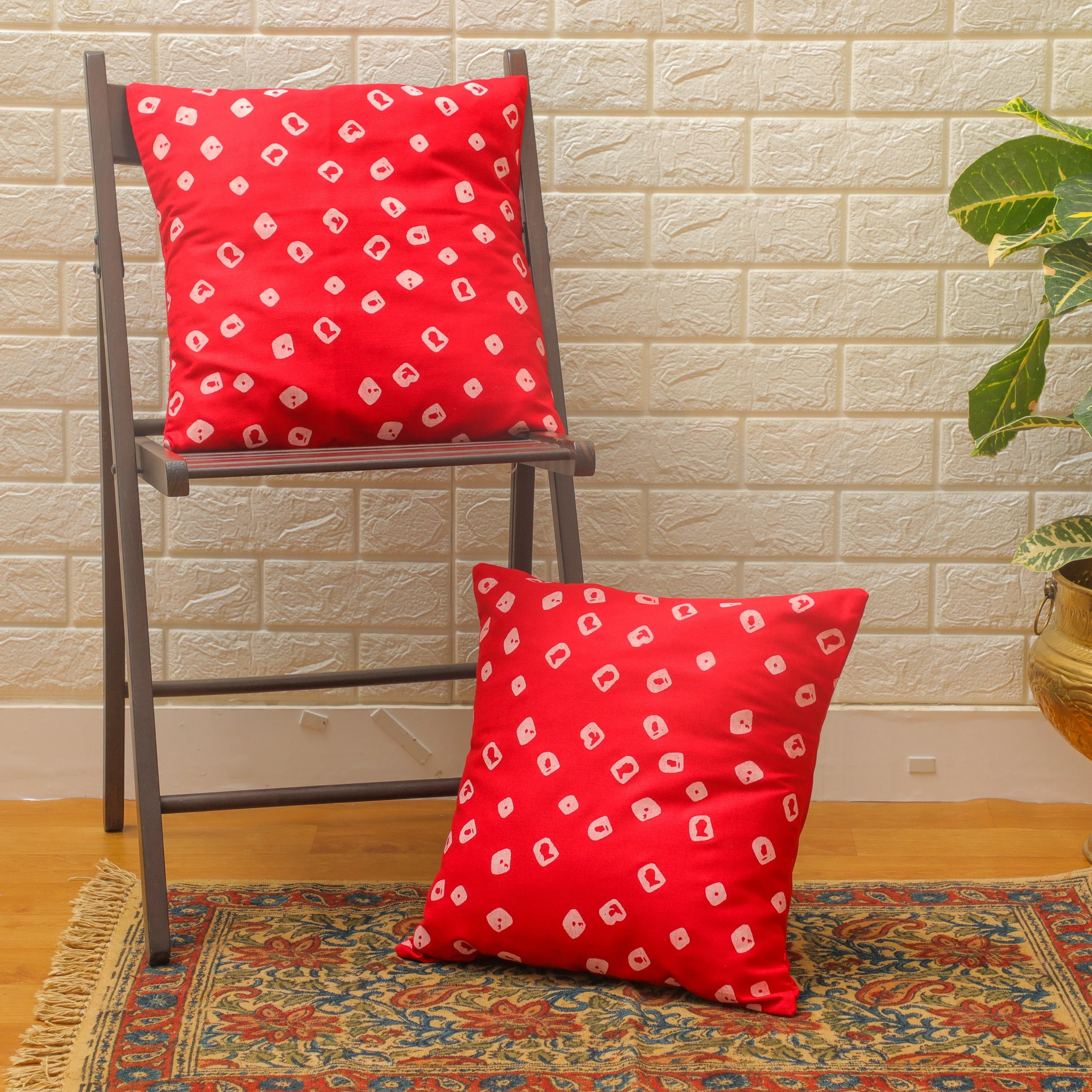 Red Printed Cushion Cover