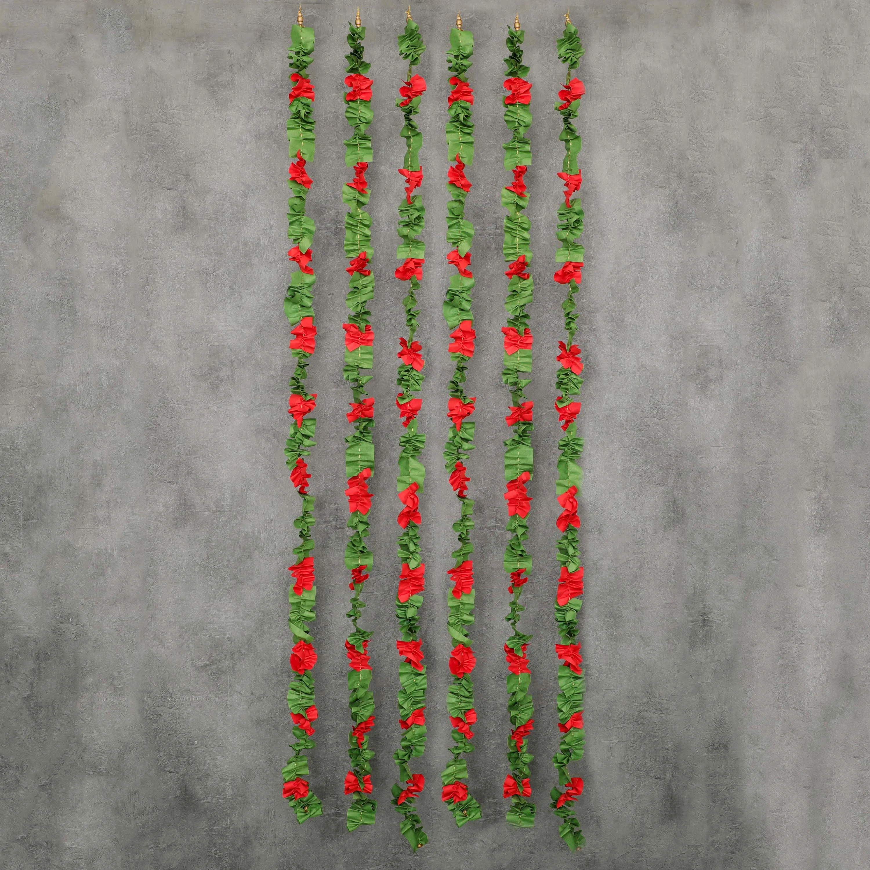 Green Red Cotton Paper Garland