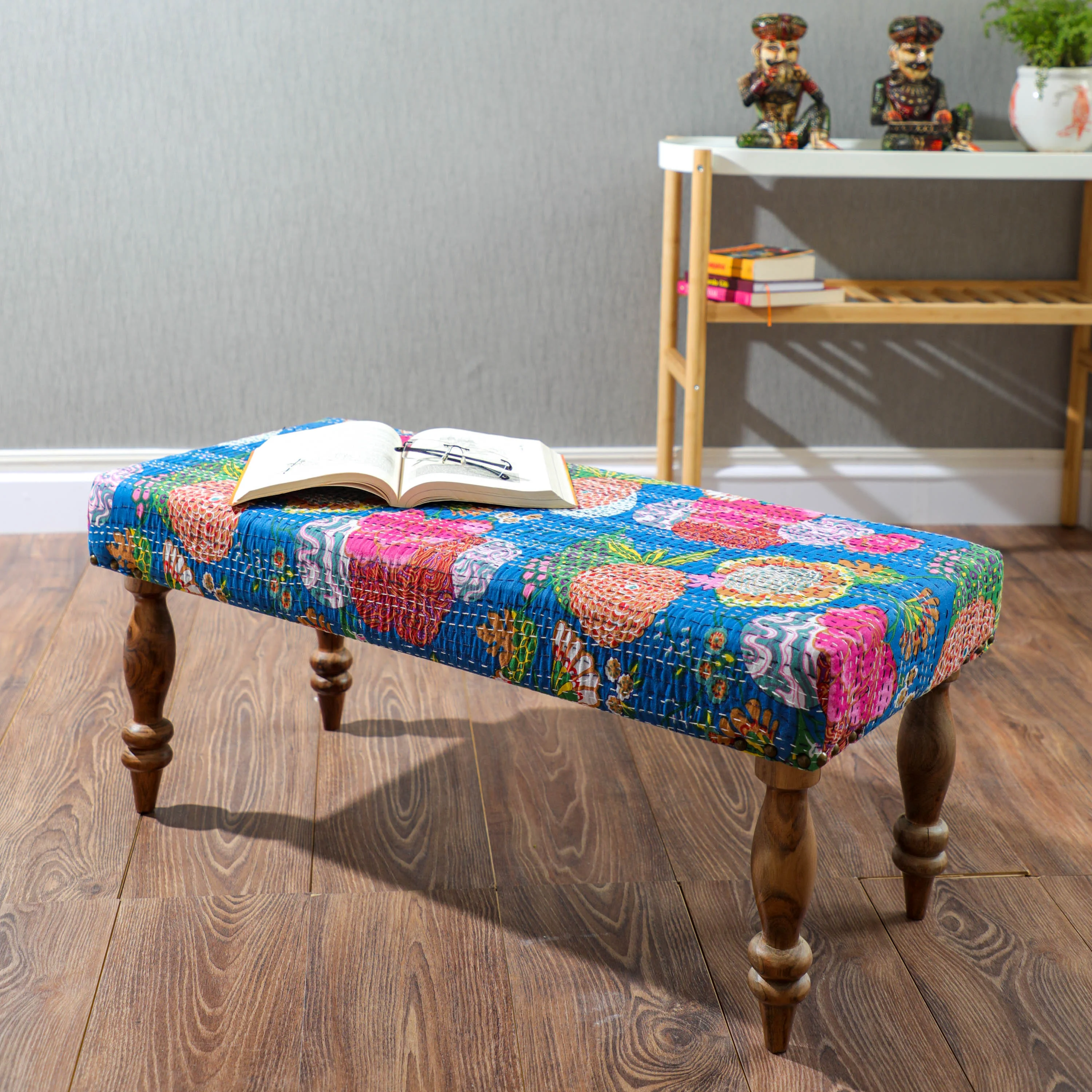 Blue Kantha Bench