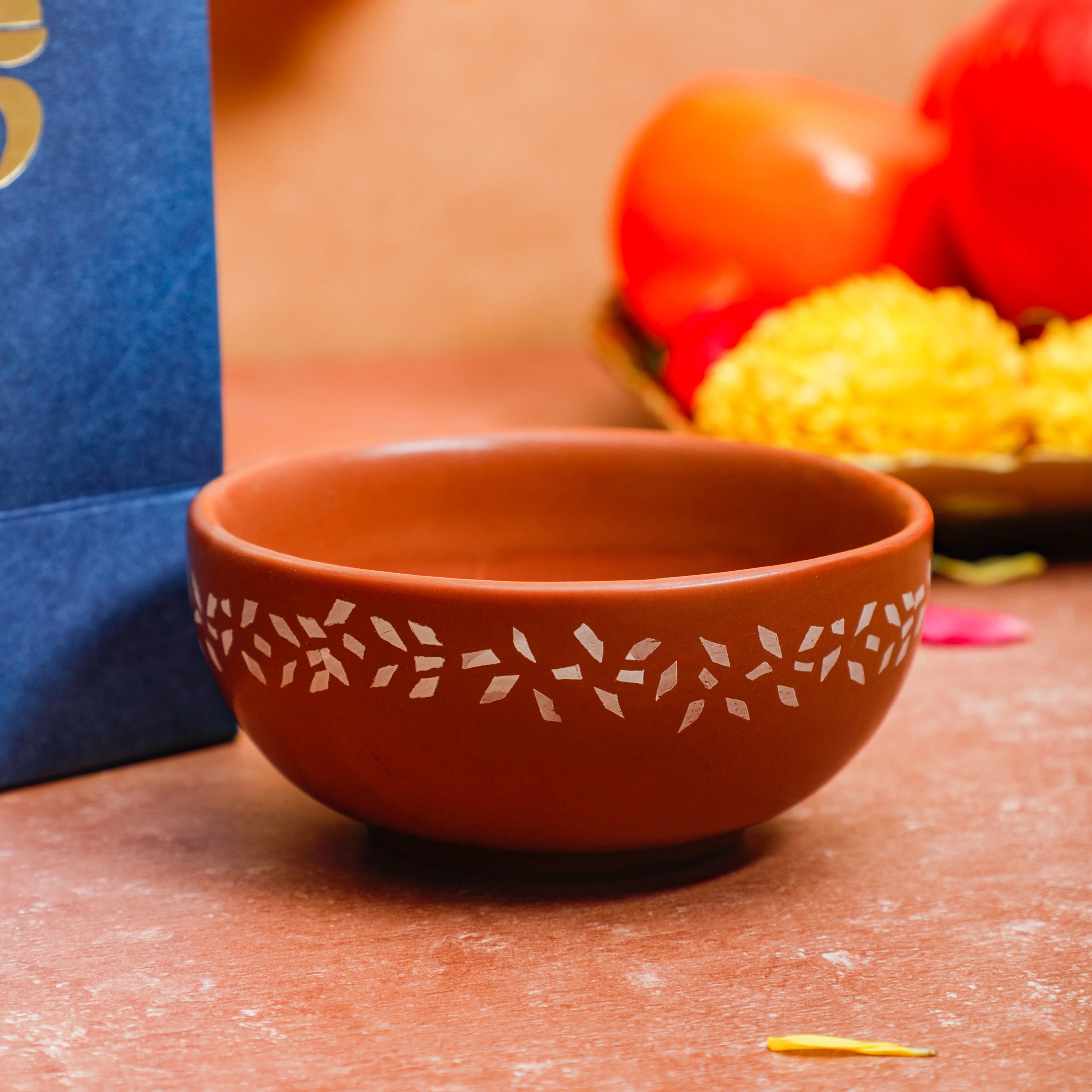 Paper Bag + Floral Dessert Bowl&nbsp;